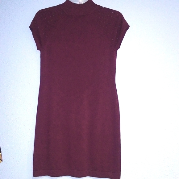 Sparkle Sweater Dress Wine Med - Picture 2 of 11